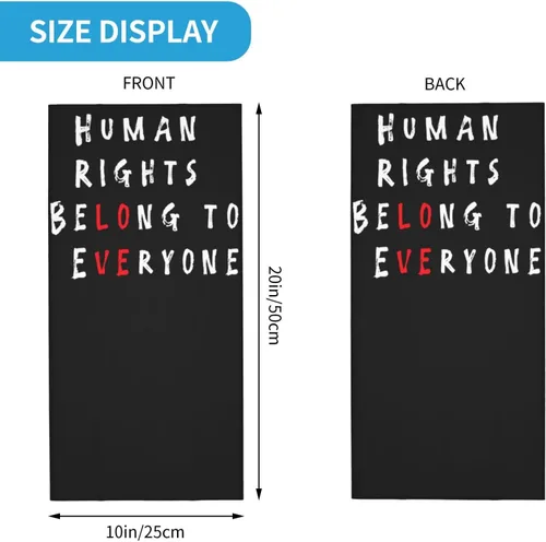 Vista 3 de Human Rights Belong to Everyone Head Wrap, Neck Gaiter, Headband, Fishing Mask, Magic Scarf Face Bandana Mask Neck Tube Balaclava for