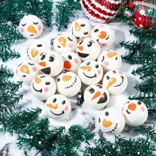 Vista 3 de Cindeer Pelotas Antiestrés de Navidad Juguetes de Navidad Muñecos de Nieve Pelota Antiestrés Pelota de PU para Apretar Regalo Antiestrés Rellenos
