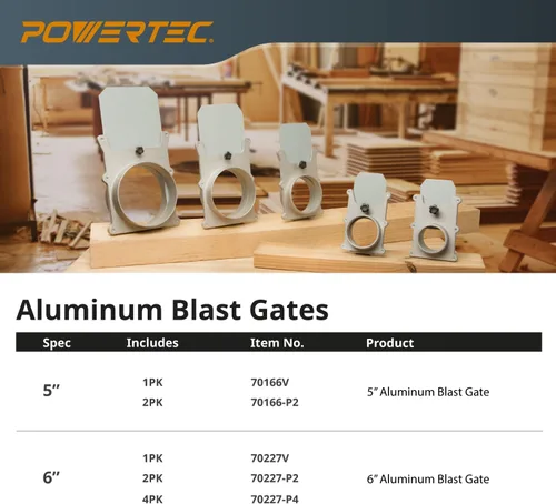 Vista 9 de POWERTEC 70134-P4 - Puerta de aluminio de 2-1/2 pulgadas para colector de polvo, accesorios de recolección de polvo, paquete de 4