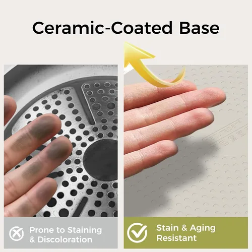 Vista 7 de Sartén antiadherente de cerámica, sartén Diamond-Titan de 8 pulgadas, sartenes antiadherentes con mango Stay Cool para inducción, apto para Beige