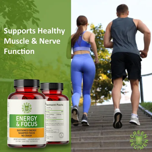 Vista 8 de Green Regimen Cápsulas Energy & Focus - Suplemento nootrópico natural para una claridad mental sostenida, concentración y alerta mejoradas, sin