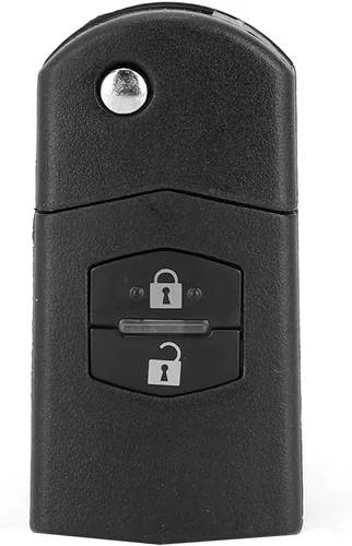 Vista 5 de KIMISS Funda protectora de llave con mando a distancia de 2 botones para automóvil, funda para llavero con control remoto automático para Mazda 3