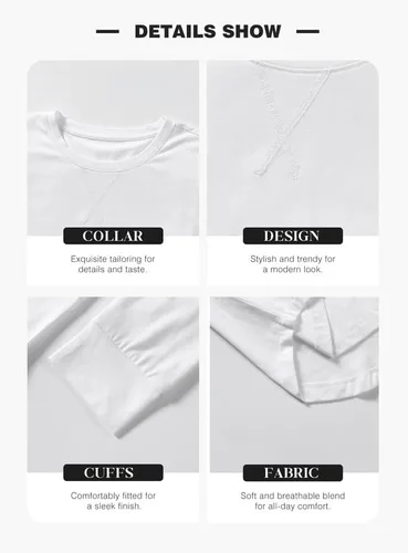 Vista 3 de JMIERR Paquete de 3 camisetas de algodón Hipster Hip Hop de cuello redondo para hombre