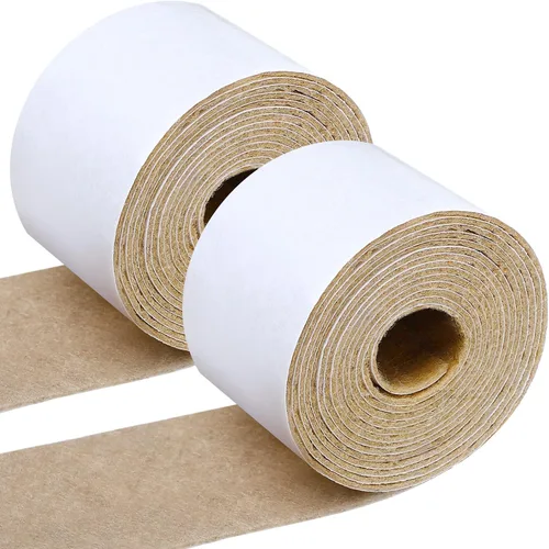 Vista 17 de Shappy Paquete de 2 tiras de fieltro con parte trasera adhesiva, rollo de cinta de fieltro, antideslizantes, autoadhesivas, cortables para muebles