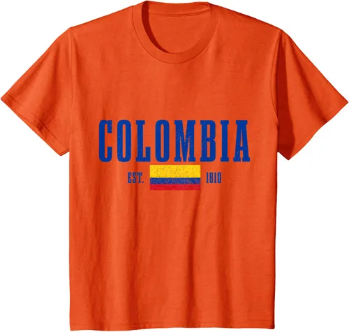 Vista 29 de Colombia Est. 1810 - Camiseta de Colombia Vintage, Negro, S
