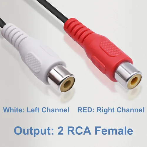 Vista 4 de 3.5mm to 2 RCA Audio Cable Stereo Y Splitter Adapter 25cm