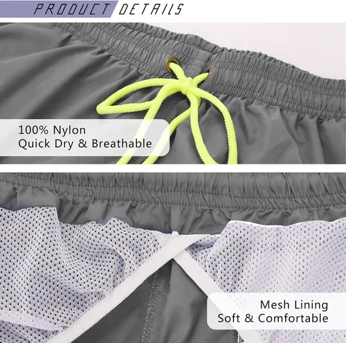 Vista 4 de YnimioAOX Traje de baño para hombre, de secado rápido, pantalones cortos de playa