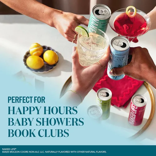 Vista 7 de Naked Life Bebidas sin alcohol, Classic G&T - Licores sin alcohol bajos en calorías con cero azúcar - Latas de 8.4 onzas líquidas, paquete de 4