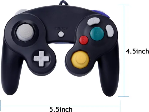 Vista 4 de 2 paquetes de control clásico Gamecube Shock Joypad con cable para Wii NGC Game Cube compatible