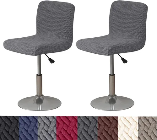 Vista 20 de HFCNMY Fundas para Taburetes de Bar con Respaldos, Paquete de 2 Fundas Elásticas para Sillas de Taburete de Bar, Fundas para Taburetes de Bar