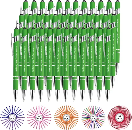 Vista 62 de Bolígrafos personalizados con nombre a granel, juego de bolígrafos personalizados, lápiz capacitivo grabado, logotipo, texto, regalo para negocios
