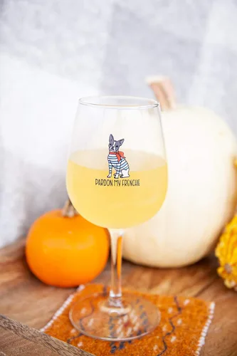Vista 3 de Pardon My Frenchie - Copa de vino y cóctel de 13 onzas, para los amantes de los perros y del bulldog francés, regalo lindo y divertido para mamá