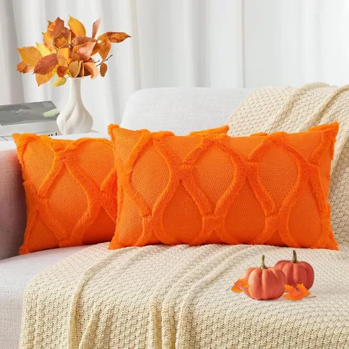 Vista 49 de decorUhome - Juego de 2 fundas de cojín decorativas para primavera de 16 x 16 pulgadas, fundas de almohada afelpadas de lana y piel sintética suave