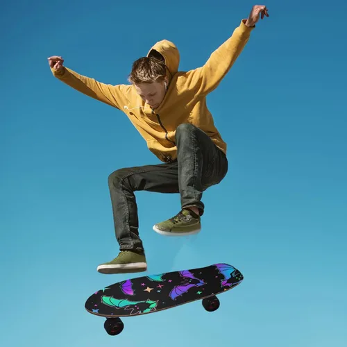 Vista 6 de YETTASBIN Cinta de agarre para patineta, sin burbujas, antideslizante, papel de lija para patineta, 33 x 9 pulgadas