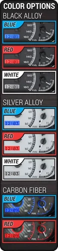 Vista 4 de Dakota Digital 73-87 Chevy Truck VHX System, Silver Face - Pantalla azul