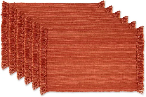Vista 48 de DII - Colección de mesa jaspeado, juego de manteles individuales, 3x19 pulgadas, albaricoque, 6 piezas