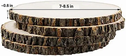 Vista 2 de Rebanadas de madera sin terminar, rebanadas de madera grandes para manualidades, centros de mesa de madera, losas de madera