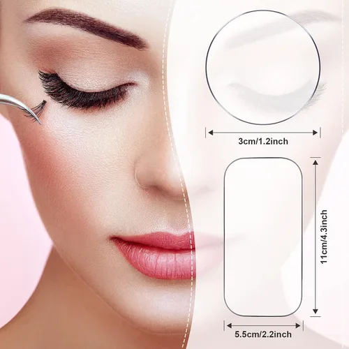 Vista 2 de Maitys 6 almohadillas de silicona para extensiones de pestañas para pestañas, reutilizables, adhesivas, de silicona, para extensiones de pestañas