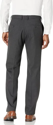 Vista 2 de J.M. Haggar - Pantalones de vestir para hombre, ajuste clásico, con parte delantera plana, tallas regulares y grandes y altas