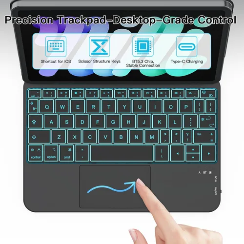 Vista 7 de Ultra Magic - Funda con teclado para iPad mini 7 (A17 Pro) y Negro