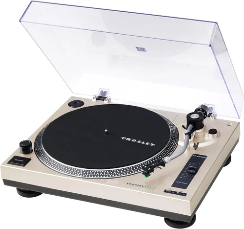 Vista 19 de Crosley KT100BT-CP - Sistema estéreo de tocadiscos Bluetooth con altavoces, champán