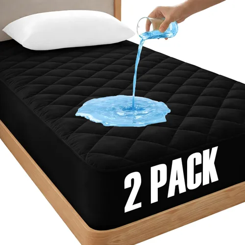 Vista 18 de LUX Décor Protector de Colchón Twin - Cubrecolchón Acolchado Elástico Ajustable Protector Hasta 16 Pulgadas de Profundidad - Cubrecolchón Suave