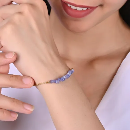 Vista 43 de Gempires Natural Chips Bar Bracelet, Energy Healing Crystals, Birthday, Gift for Her, Gemstone Jewelry 8 inch