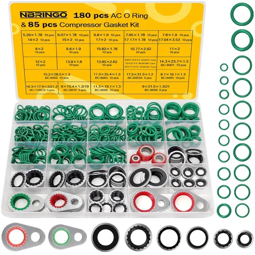 Vista 7 de Kit de 52 juntas de CA – R134a Kit de sellado de CA con juntas de compresor, arandelas de sellos de línea de A/C para reparación y mantenimiento