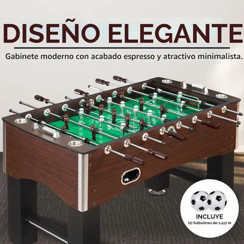 Vista 6 de Hathaway Primo mesa futbolín, marrón, 56 pulgadas