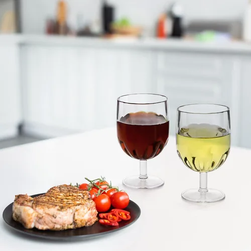 Vista 7 de Paquete de 8 copas de vino de plástico con tallo, copas transparentes irrompibles de 12 onzas, copas de vino reutilizables, sin BPA, a prueba