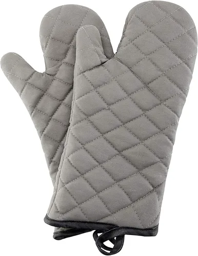 Vista 6 de ARCLIBER Guantes de horno resistentes al calor al fuego 425 ° F, guantes de horno acolchados de algodón de tela de toalla suave, guantes de cocina