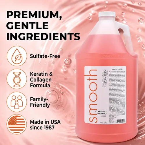 Vista 6 de KERAGEN Champú clarificante, limpiador de queratina y colágeno sin sulfato para preparación de cutículas, eliminación de minerales y residuos