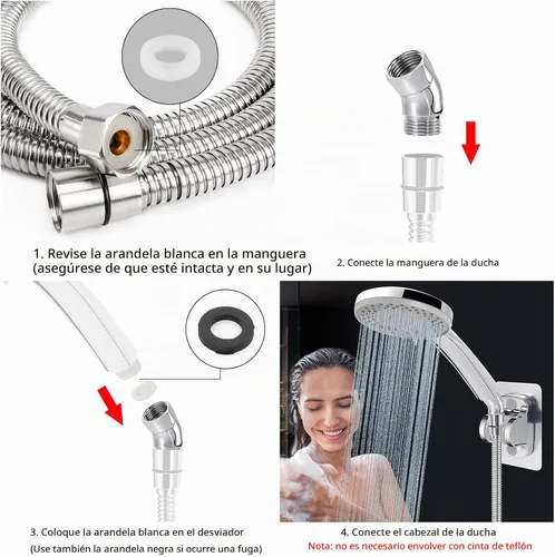 Vista 3 de NearMoon Adaptador de codo de ducha para cabezal de ducha, latón macizo de 45 ° G1/2 macho a hembra, conector de extensión de brazo de ducha, cromo