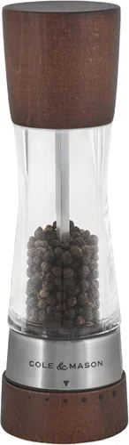 Vista 18 de Cole & Mason H332293 Derwent Black Wood Salt and Pepper Mills, Gourmet Precision+, Ajuste de Molienda, Haya Teñida/Acrílico, 190 mm, Juego