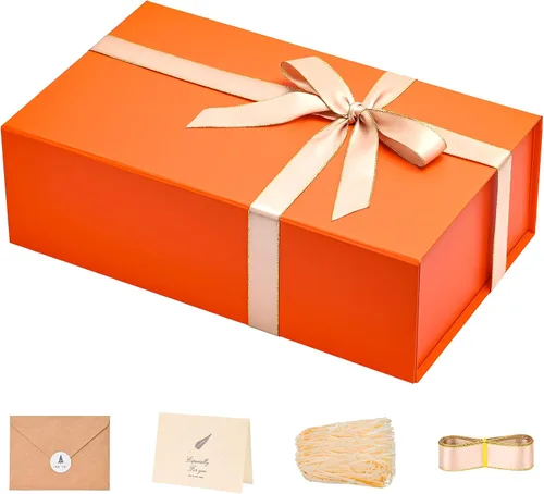 Vista 52 de LIFELUM Caja de regalo de 13.5 x 10 x 4 pulgadas, caja de regalo grande con tapas magnéticas, cajas de regalo negras para regalos de graduación