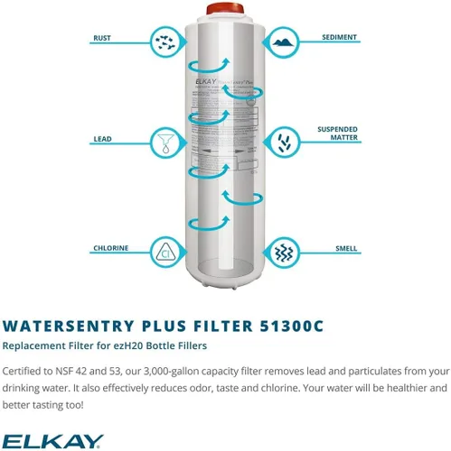 Vista 7 de Elkay EZS8L Cooler + Elkay 51300C WaterSentry Plus Filtro de repuesto