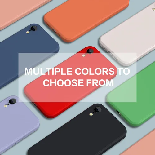 Vista 7 de Funda para iPhone XR de silicona líquida, protección de cuerpo completo, suave antiarañazos para iPhone XR, ajuste delgado, duradero, 6.1 pulgadas