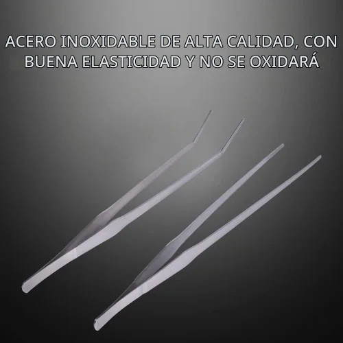 Vista 8 de Pinzas de acuario de mango extralargo para servir, pinzas de alimentación, paquete de 2 pinzas rectas y curvas de acero inoxidable para peceras