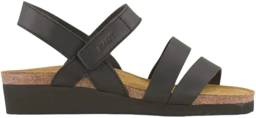 Vista 33 de Naot Kayla sandalia con taco de cuña para mujer Piel de lagarto beige