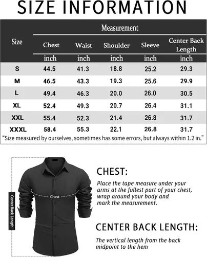 Vista 5 de COOFANDY Camisas casuales de lino de manga larga con botones para hombre