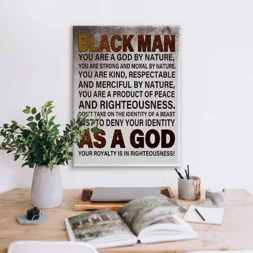 Vista 5 de Póster de lienzo con cita inspiradora de hombre negro, pintura motivacional afroamericana, para decoración de pared en casa, oficina, 11.5 x 15
