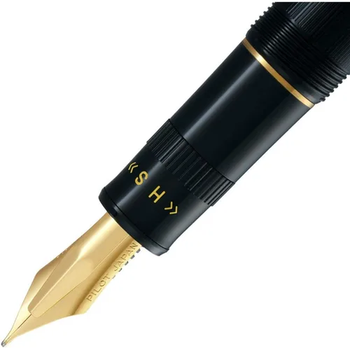 Vista 4 de Pilot Pluma Estilográfica Justus 95 Punta Mediana - Rayas Negras - (FJ-3MR-SB-M)