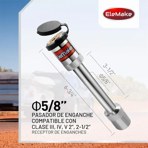 Vista 7 de Cerradura de Enganche para Remolque - Cerradura de Pasador de Enganche de 5/8 pulgadas Pin Receptor de Remolque, Mecanismo de Bloqueo de Núcleo