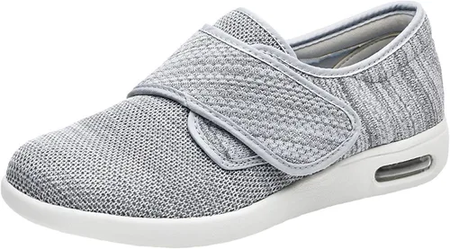 Vista 9 de bumuam Zapatos sin cordones para mujer con soporte de arco, zapatos de edema diabético con cierre ajustable, ligeros para pies diabéticos hinchados