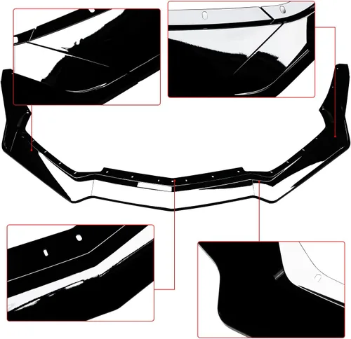 Vista 5 de CHIESMA para C8 Corvette, alerón frontal con ajuste para Chevrolet Corvette C8 Z51 STG 2020-2025, negro brillante, 7 piezas, alerón frontal