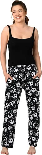 Vista 7 de Disney Pantalones de descanso para mujer, pantalones de pijama de algodón con estampado completo