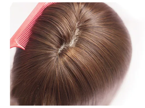 Vista 5 de Extensiones de pelo liso de fibra sintética de 14 pulgadas con flequillo de irregularidad (negro delgado)