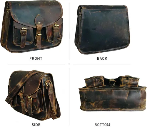 Vista 3 de Ruzioon - Bolso cruzado de piel de búfalo para mujer, bolso de hombro para mujer, bolso de viaje de cuero genuino (12 x 10 x 4 pulgadas), Beige
