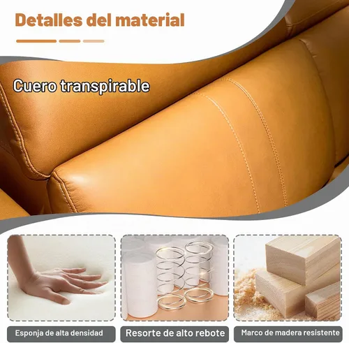Vista 6 de Sofá reclinable eléctrico de dos plazas, sofá modular reclinable con reposacabezas ajustable y reclinable eléctrico, cuero transpirable con consola