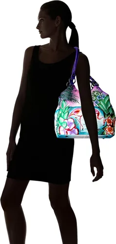 Vista 6 de Anna by Anuschka Triple Compartimiento Mediano Satcheltropical, Flamingo Tropical
